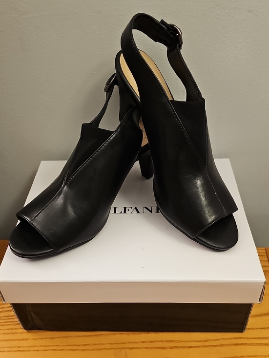 Alfani Shoes - Alfani JASMYNEE Black Peep-Toe Slingback Heels Size 8